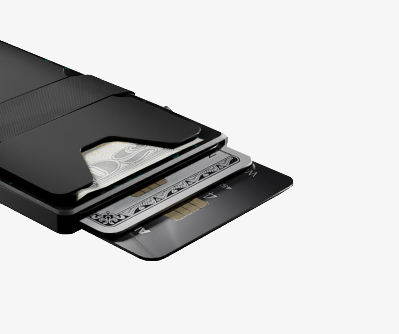 Black wallet with card holder