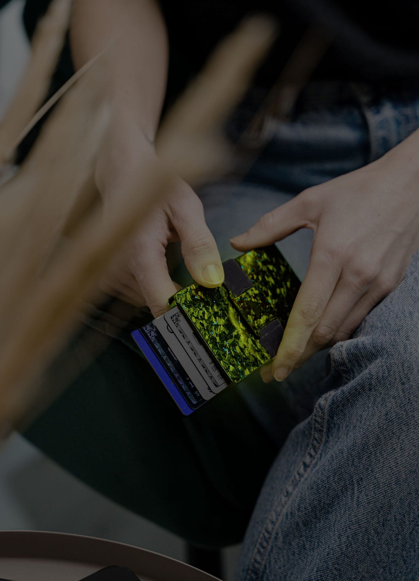 Black wallet with card holder